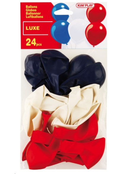 BALLONS BLEU BLANC ROUGE 24 PCS