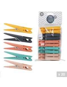 PINCES A LINGE COULEUR 20PCS