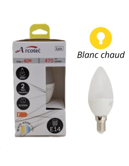 AMPOULE LED FLAMME E14 EQUIV 40W