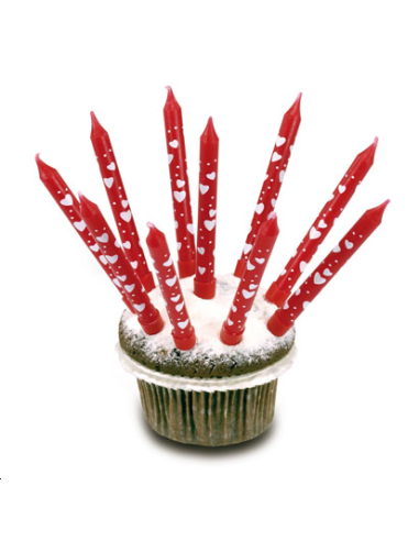 BOUGIES ROUGES ANNIVERSAIRE 7.5 CM