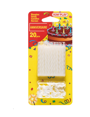 BOUGIES ANNIVERSAIRES BLANCHES 