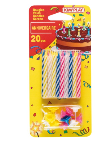 BOUGIES ANNIVERSAIRE MULTICOLORES