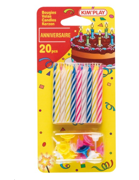 BOUGIES ANNIVERSAIRE MULTICOLORES