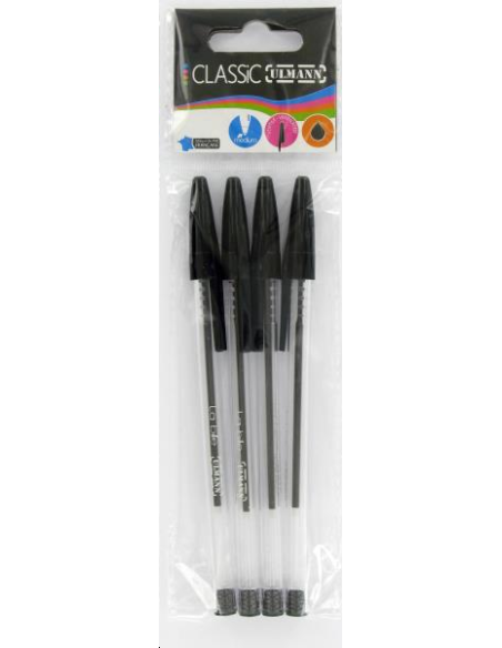 STYLOS A BILLE NOIR 4PCS