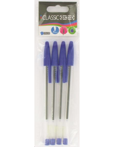 STYLOS A BILLE BLEU 4 PCS