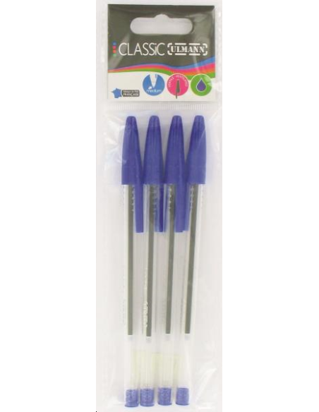 STYLOS A BILLE BLEU 4 PCS