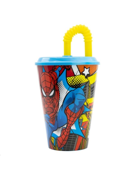 GOBELET PAILLE SPIDERMAN 430ML