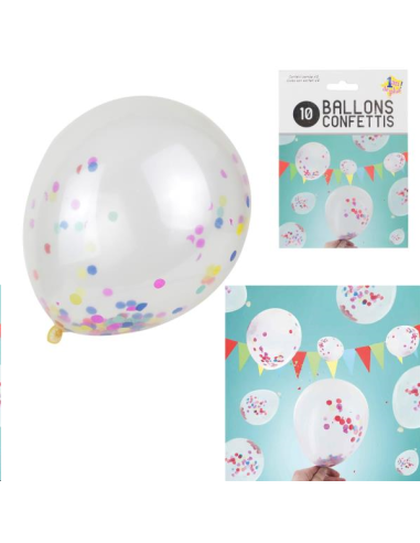 BALLONS CONFETTIS MULTICOLORES