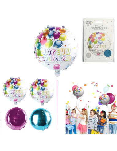 BALLON ANNIVERSAIRE ALU 45 cm X 2