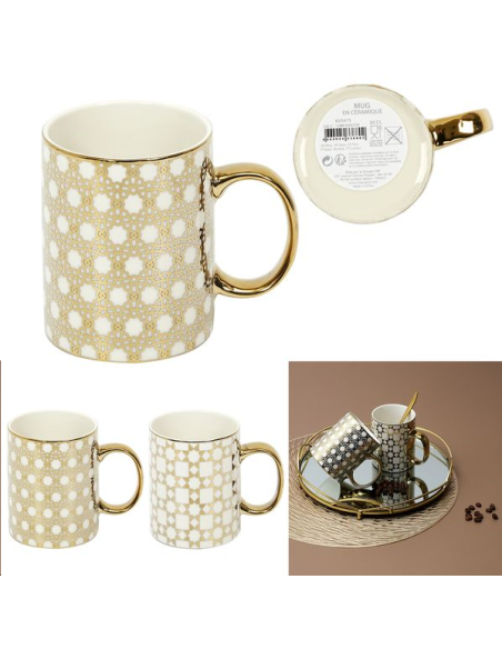 MUG CERAMIQUE DESIGN GOLD 30CL