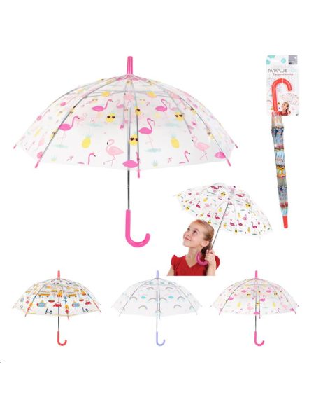 PARAPLUIE ENFANTS TRANSPARENT 