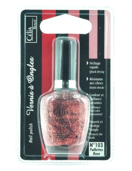 VERNIS A ONGLES PAILLETTES ROSE