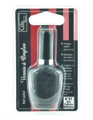 VERNIS A ONGLES NOIR PAILLETTE