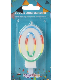 BOUGIE ANNIVERSAIRE CHIFFRE 0