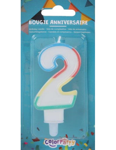 BOUGIE ANNIVERSAIRE CHIFFRE  2