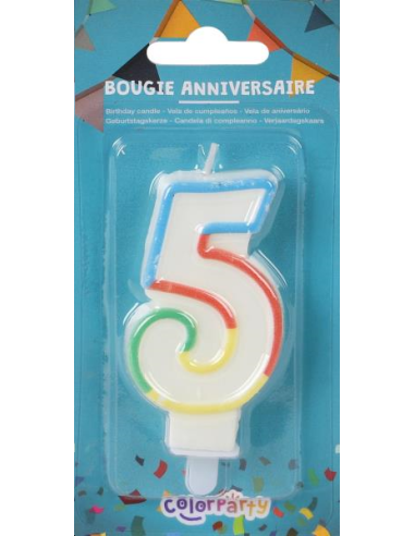 BOUGIE ANNIVERSAIRE CHIFFRE 5