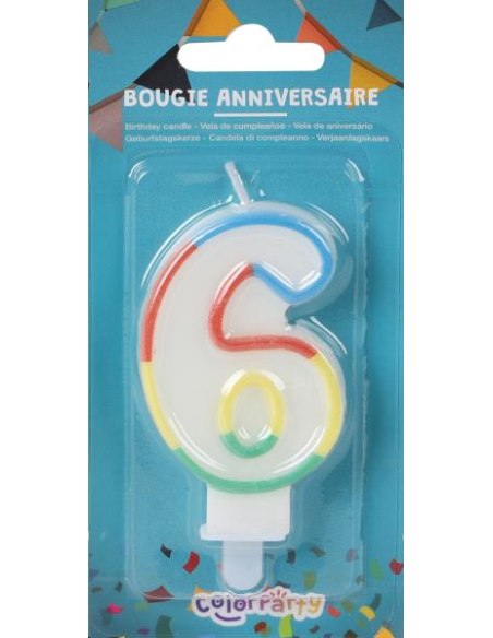 BOUGIE ANNIVERSAIRE CHIFFRE 6