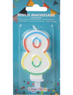 BOUGIE ANNIVERSAIRE CHIFFRE 8
