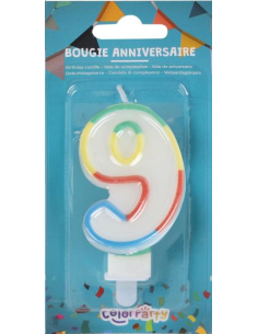 BOUGIE ANNIVERSAIRE CHIFFRE 9