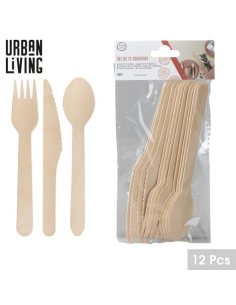 SET DE 12 COUVERTS EN BOIS