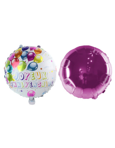 BALLON ANNIVERSAIRE ALU 45 cm X 2