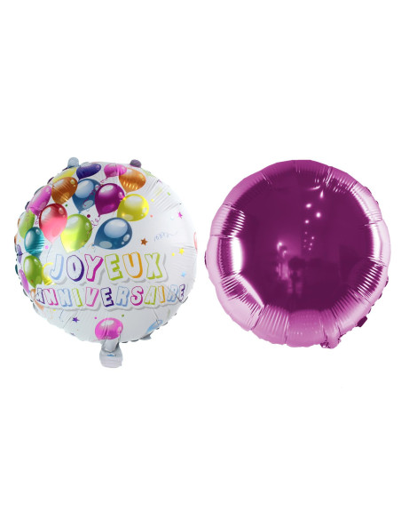 BALLON ANNIVERSAIRE ALU 45 cm X 2