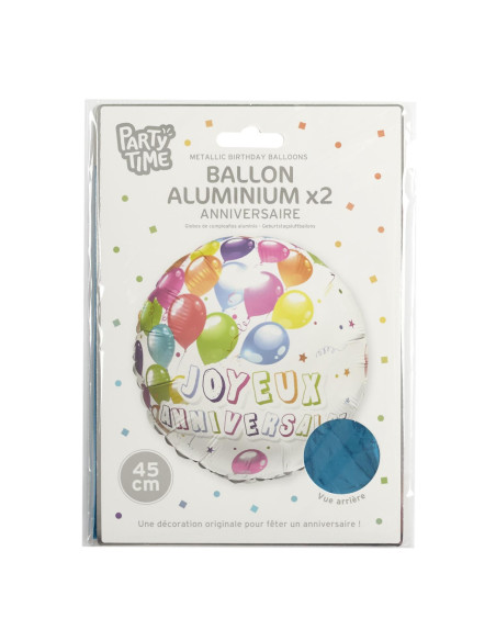 BALLON ANNIVERSAIRE ALU 45 cm X 2