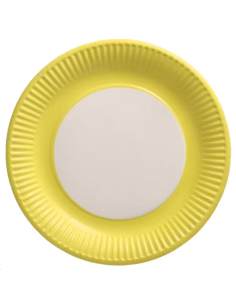 ASSIETTES EN CARTON A BORD JAUNE