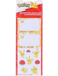 Etiquettes scolaires POKEMON