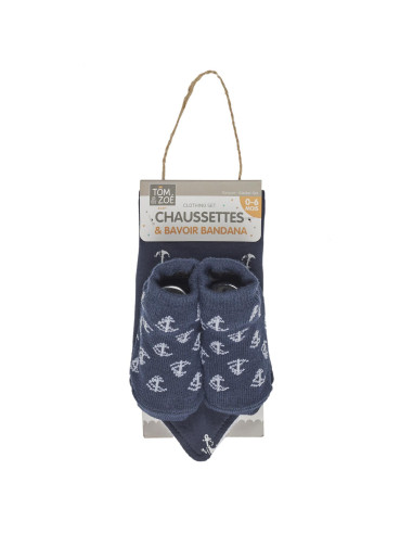 CHAUSSETTES+BAVOIR GARCON 0-6MOIS