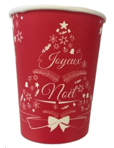 GOBELETS CARTON NOEL ROUGE