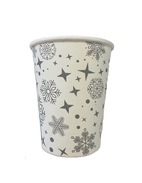 ASSIETTES CARTON ARGENT FLOCONS