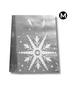 Sac cadeau M - étoiles ARGENT