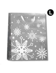 Sac cadeau L - étoiles ARGENT