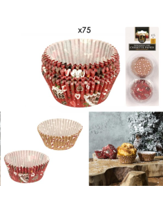 CAISSETTES RONDES PAPIER NOEL