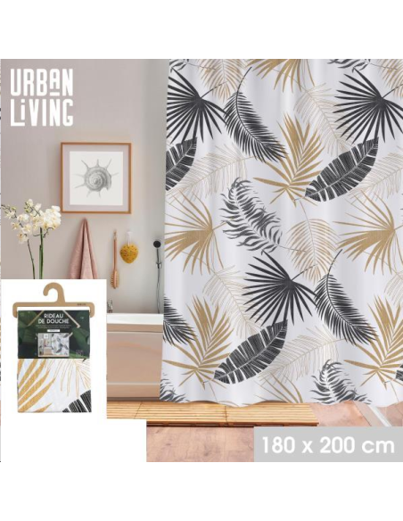 RIDEAU DE DOUCHE PLASTIQUE FEUILLE