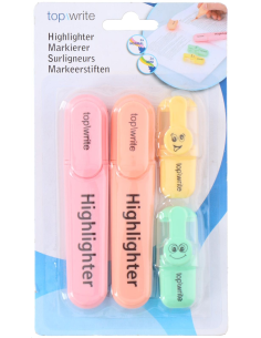 SURLIGNEURS FLUO PASTEL X 4 PCS