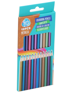 CRAYONS DE COULEUR METALLIC  12 PCS
