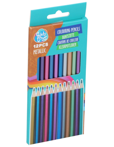 CRAYONS DE COULEUR METALLIC  12 PCS
