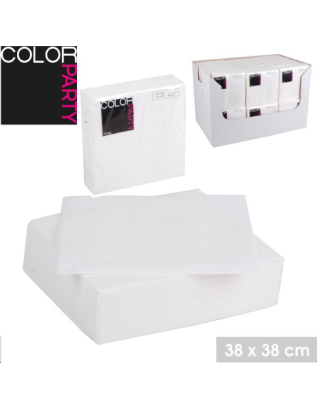 SERVIETTES BLANCHES 38 x 38 cm - 30
