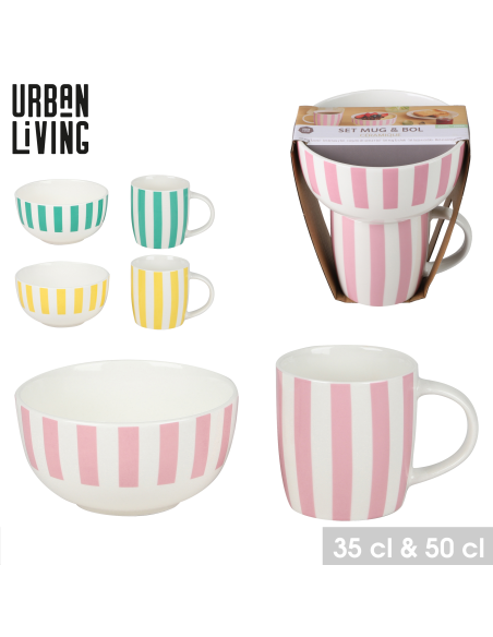 MUG 35CL ET BOL 50CL 3 COULEURS