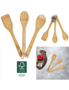 CUILLERES DE CUISINE  BAMBOU X3 PCS