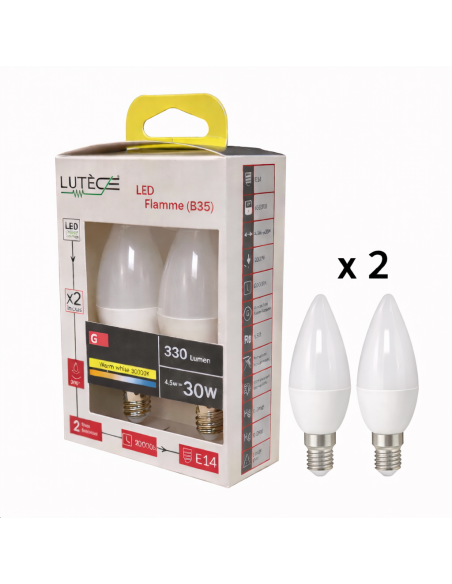 Ampoules LED Flamme - E14 X 2