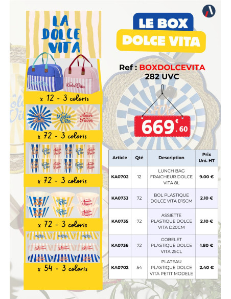 BOX VAISSELLE JETABLE PLASTIQUE REUTILISABLE DOLCE VITA