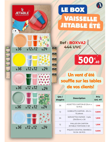 BOX VAISSELLE JETABLE  CARTON ETE 2026