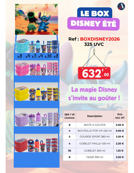 BOX DISNEY VAISSELLE PLASTIQUE REUTILISABLE 2026