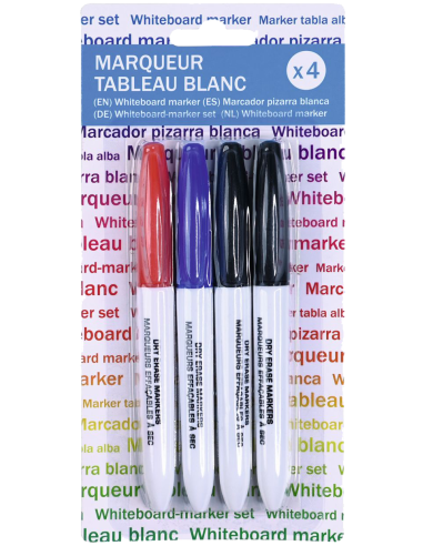 FEUTRE TABLEAU BLANC 4PCS