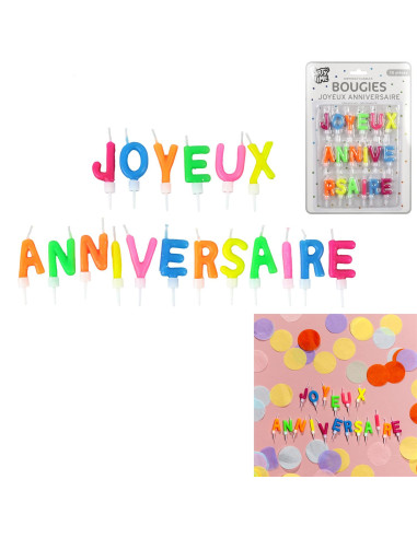 BOUGIES "JOYEUX ANNIVERSAIRE"
