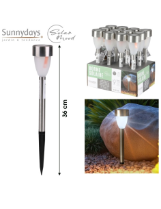 LAMPE SOLAIRE EN INOX H36CM