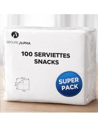 SERVIETTES BLANCHE 1 PLI
